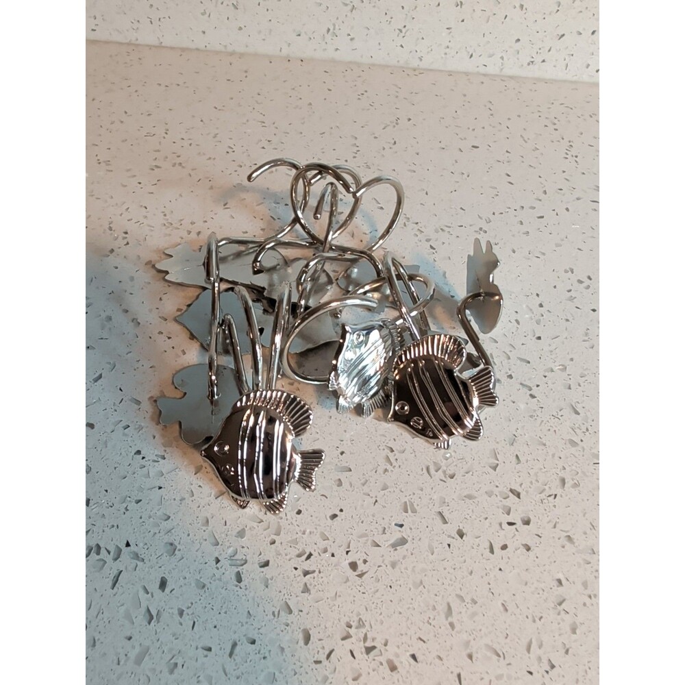 Tropical Fish Shower Curtain Hooks Metal Set Of 12 Butterfly Trigger Fish